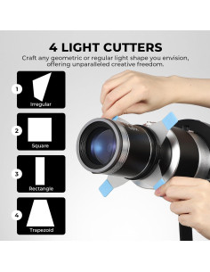 Snoot Conical Bowens Flyrivergo con 4 Aspas Barndoor 2