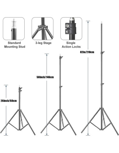 Kit de Iluminación Softbox YUOCU 50x70cm con Bombilla LED 85W