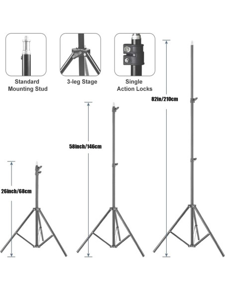 Kit de Iluminación Softbox YUOCU 50x70cm con Bombilla LED 85W