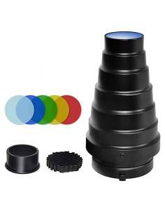 Kit Snoot Cónico Aluminio Soonpho para Flash Speedlite Bowens