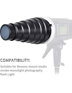 Kit Snoot Cónico Aluminio Soonpho para Flash Speedlite Bowens 2