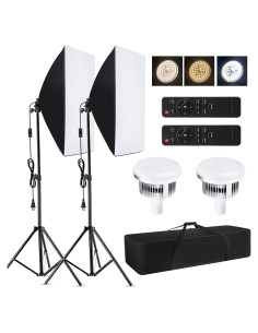 Kit de iluminación de estudio Camnoon 85W LED bicolor 2 Softbox