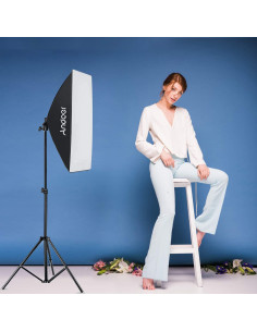 Kit de iluminación de estudio Camnoon 85W LED bicolor 2 Softbox 2