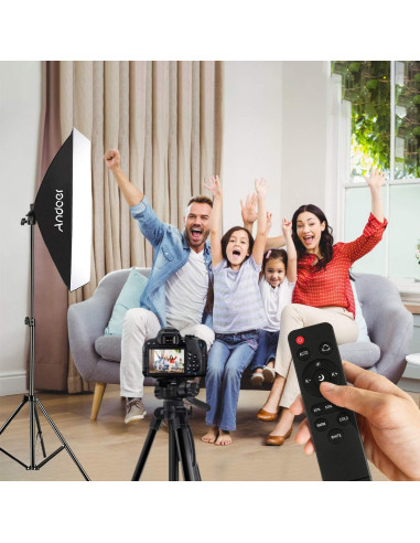 Kit de iluminación de estudio Camnoon 85W LED bicolor 2 Softbox