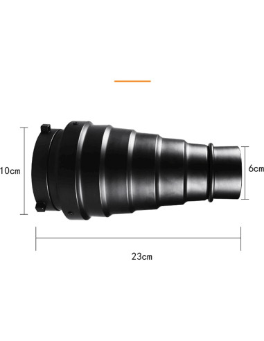Kit Snoot Conical TUYUNG para Flash GODOX Bowens con 5 Filtros