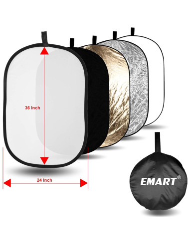 Kit de Estudio Fotográfico Emart 60x90cm Reflector 5-en-1
