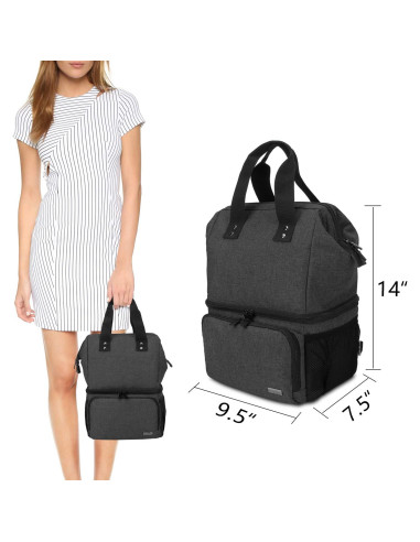 Bolsa para Extractor de Leche LUXJA Negra con Compartimentos