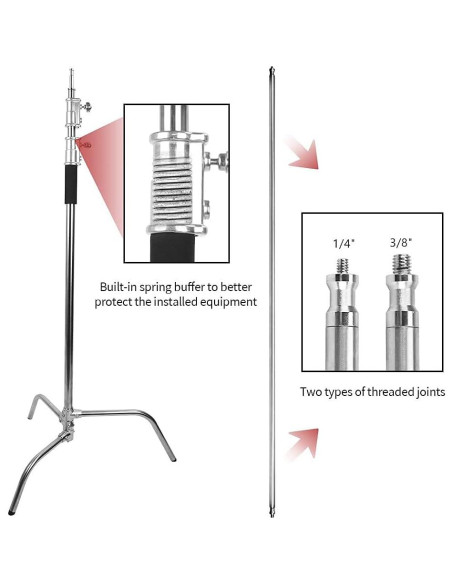 Soporte C ZUOCHEN con Brazo Oscilante 3.35m Acero Inoxidable