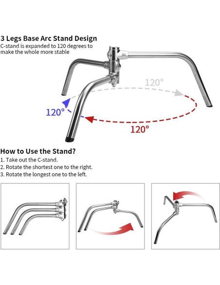 Soporte C ZUOCHEN con Brazo Oscilante 3.35m Acero Inoxidable