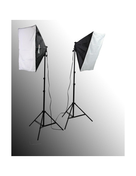 Kit de Iluminación ePhoto H9004SB con Fondos Muselina 3x3.6m