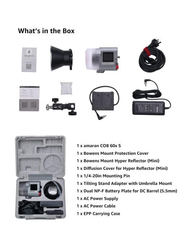 Aputure amaran COB 60xS Luz LED Bi-Color 65W 2700K-6500K