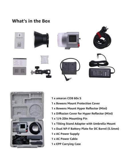 Aputure amaran COB 60xS Luz LED Bi-Color 65W 2700K-6500K