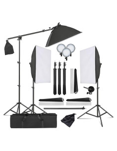 Kit de Iluminación Softbox Kshioe 3 Piezas 45W LED Ajustable
