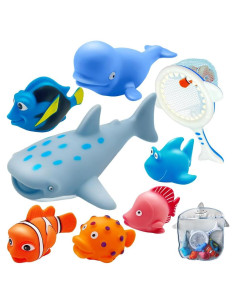 Juguetes de baño Baby Shark con bolsa de almacenamiento