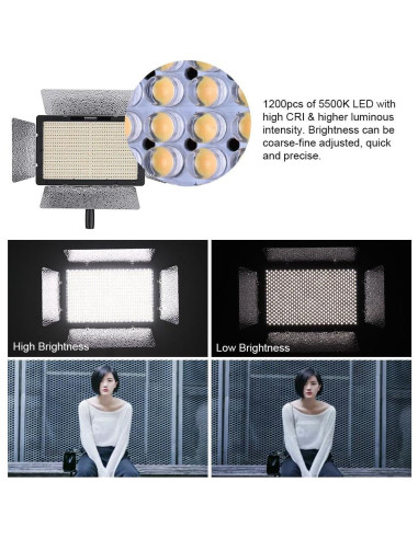 Luz LED YONGNUO YN1200 Pro para Video 5600K Brillo Ajustable