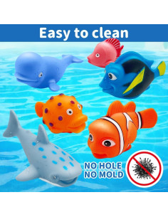Juguetes de baño Baby Shark con bolsa de almacenamiento 2
