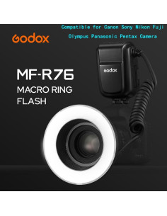Flash de Anillo LED Godox MF-R76 con Batería 2600mAh 2