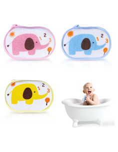 Esponja de Baño OBTANIM Set de 3 Suave y Natural