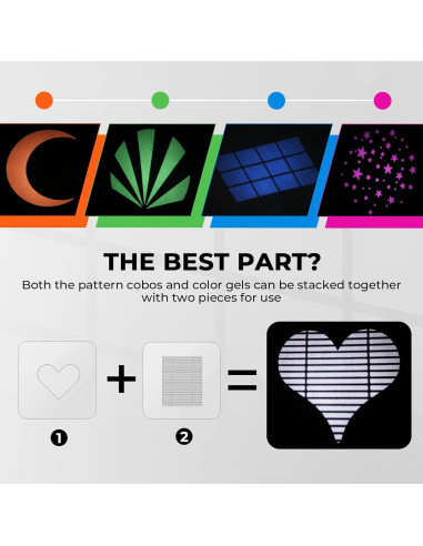 Snoot Óptico Bowens Flyrivergo con 25 Gobos y 4 Gelatinas