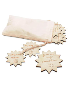 Tarjetas de Hitos Mensuales para Bebés ALPENKOK - 7 Piezas de Madera