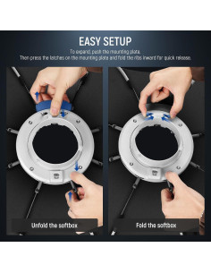 Softbox Octagonal 90cm NEEWER con Montura Bowens y Difusores 2