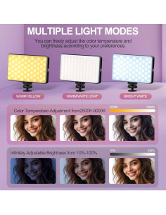 Luz LED para Selfies Meixitoy ST120 - 120 Luces, 3 Modos, Batería 5000mAh 2
