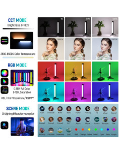 Luz LED RGB Weeylite K21 Portátil 2500-8500K Control App 2