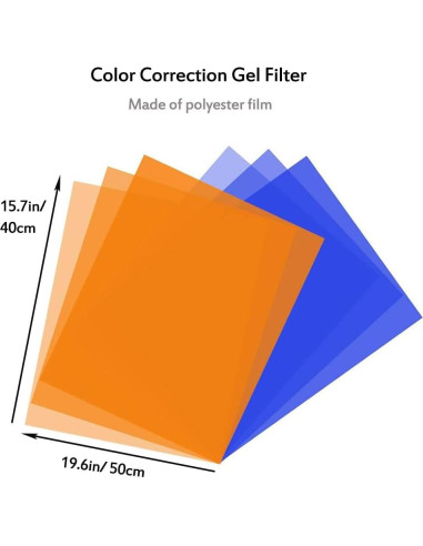 Filtro de Gel de Corrección de Color Bcolor CTO-CTBx6 6 Piezas 40x50 cm