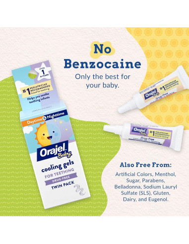 Geles Refrigerantes Orajel Baby Sin Medicamentos 2 Tubos 5.1g
