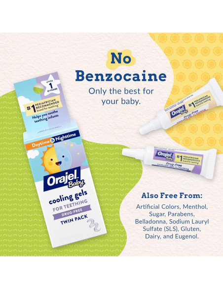 Geles Refrigerantes Orajel Baby Sin Medicamentos 2 Tubos 5.1g