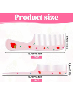 Juego de 4 Peines para Bebés Lusofie Rosa Libre de BPA 2