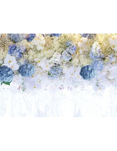 Fondo Fotográfico Floral Azul y Blanco 2.74x1.83m Art Studio