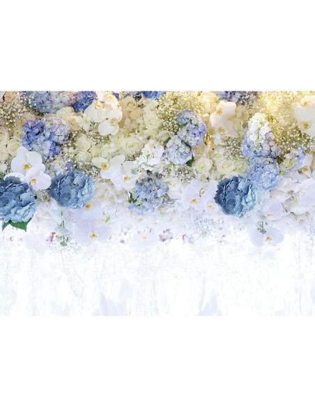Fondo Fotográfico Floral Azul y Blanco 2.74x1.83m Art Studio