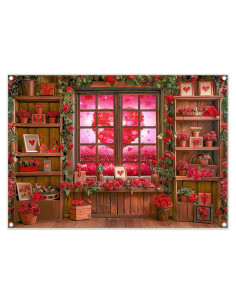 Fondo de Fotografía ZTHMOE 2.13x1.52m Rosa Roja Decoración