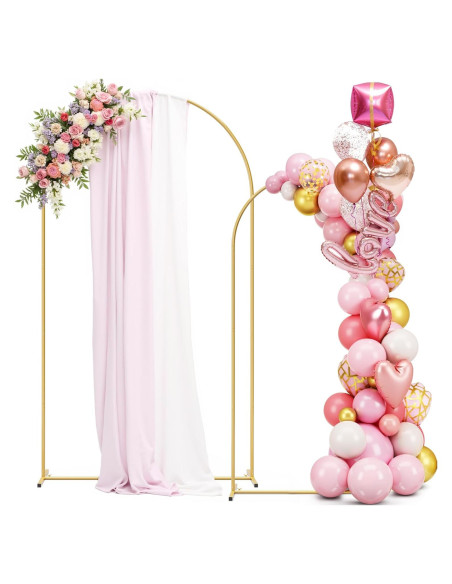 Soporte de Arco de Metal Dorado fcesuk Set de 2 2.01m 1.83m