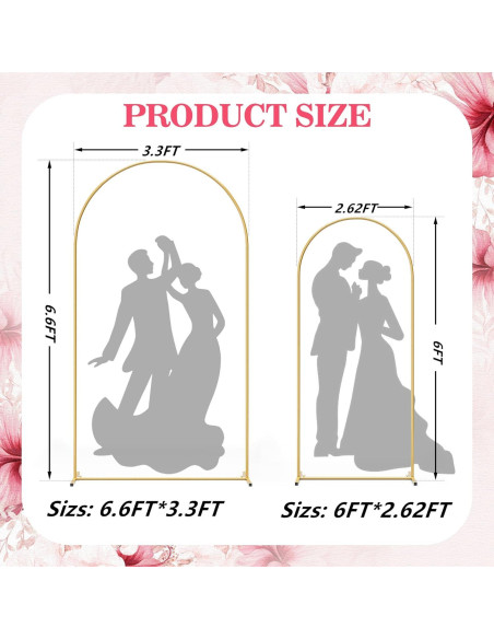 Soporte de Arco de Metal Dorado fcesuk Set de 2 2.01m 1.83m