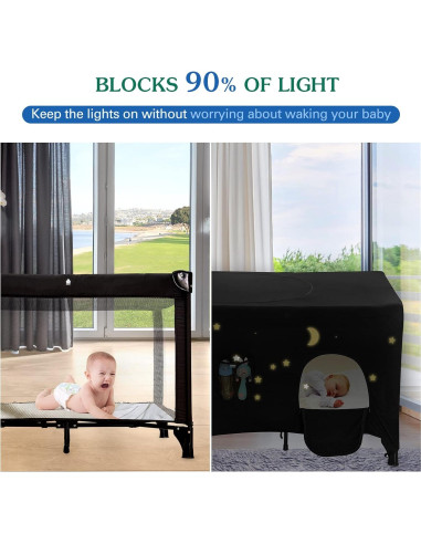 Cubierta Blackout Hiaksedt para Pack N Play 96x70 cm