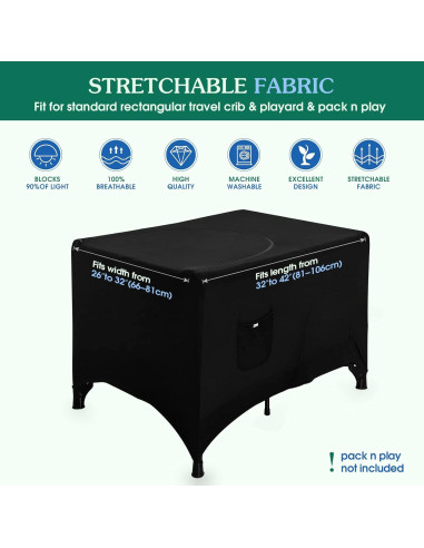 Cubierta Blackout Hiaksedt para Pack N Play 96x70 cm