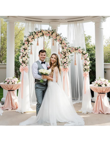 Soporte de Arco de Metal Dorado fcesuk Set de 2 2.01m 1.83m