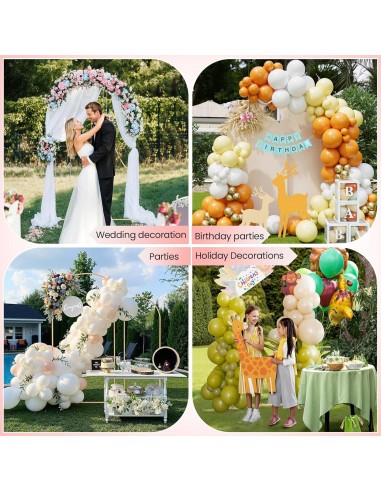 Soporte de Arco de Metal Dorado fcesuk Set de 2 2.01m 1.83m