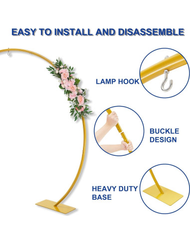 Soporte de Arco de Boda Dorado 2.2x1.9m Hecis Event