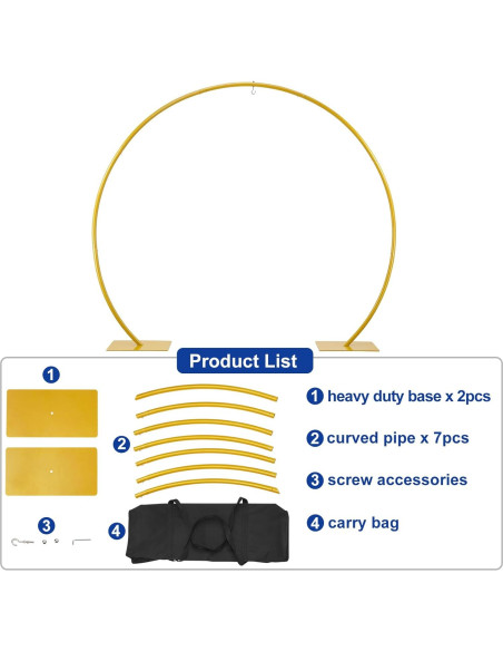 Soporte de Arco de Boda Dorado 2.2x1.9m Hecis Event