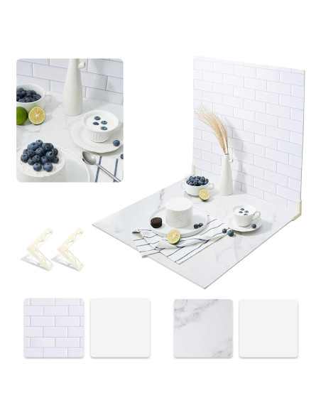 2 Tableros de Fondo Fotográfico BEIYANG 61x61 cm Mármol