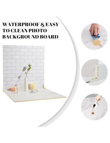 2 Tableros de Fondo Fotográfico BEIYANG 61x61 cm Mármol