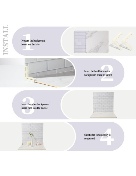 2 Tableros de Fondo Fotográfico BEIYANG 61x61 cm Mármol