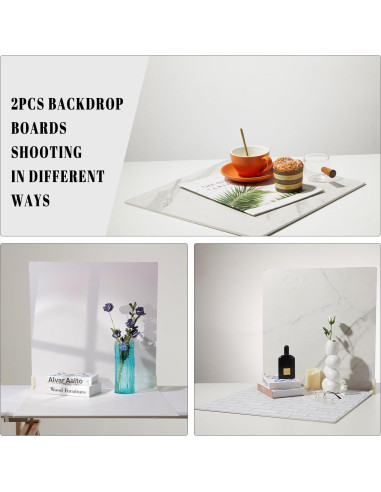 2 Tableros de Fondo Fotográfico BEIYANG 61x61 cm Mármol