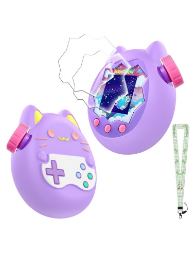 Funda Protectora KONXISA para Tamagotchi Paradise Silicona Morado