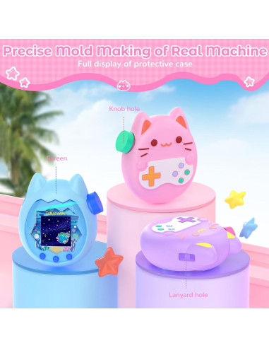 Funda Protectora KONXISA para Tamagotchi Paradise Silicona Morado