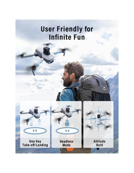 Dron GPS CANKETEC 4K Plegable con Cámara FPV y 60 min Vuelo