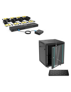 Interruptor KVM VGA 8 Puertos MT-VIKI + Gabinete Pared 12U